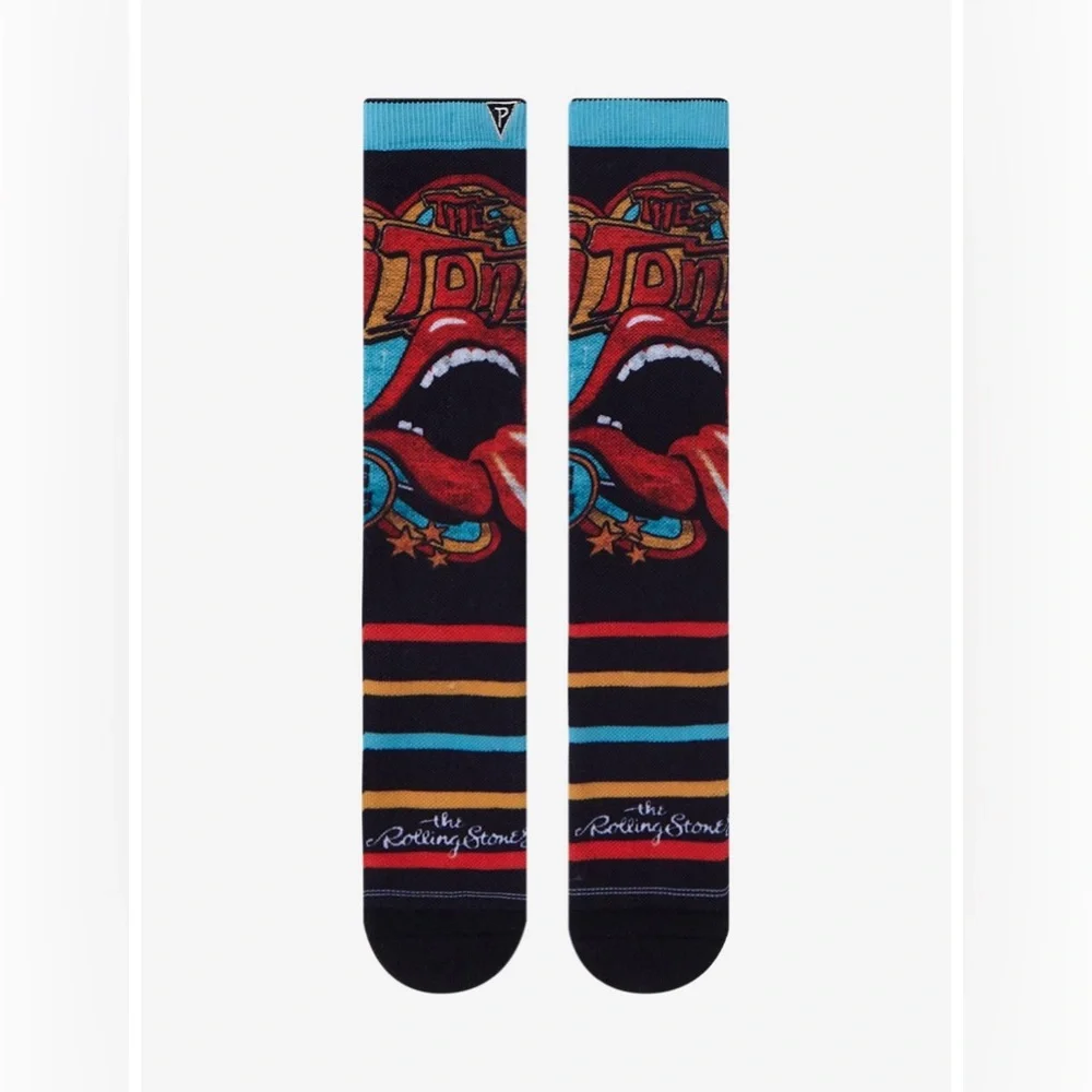 The Rolling Stones Tongue Stripe Crew Socks